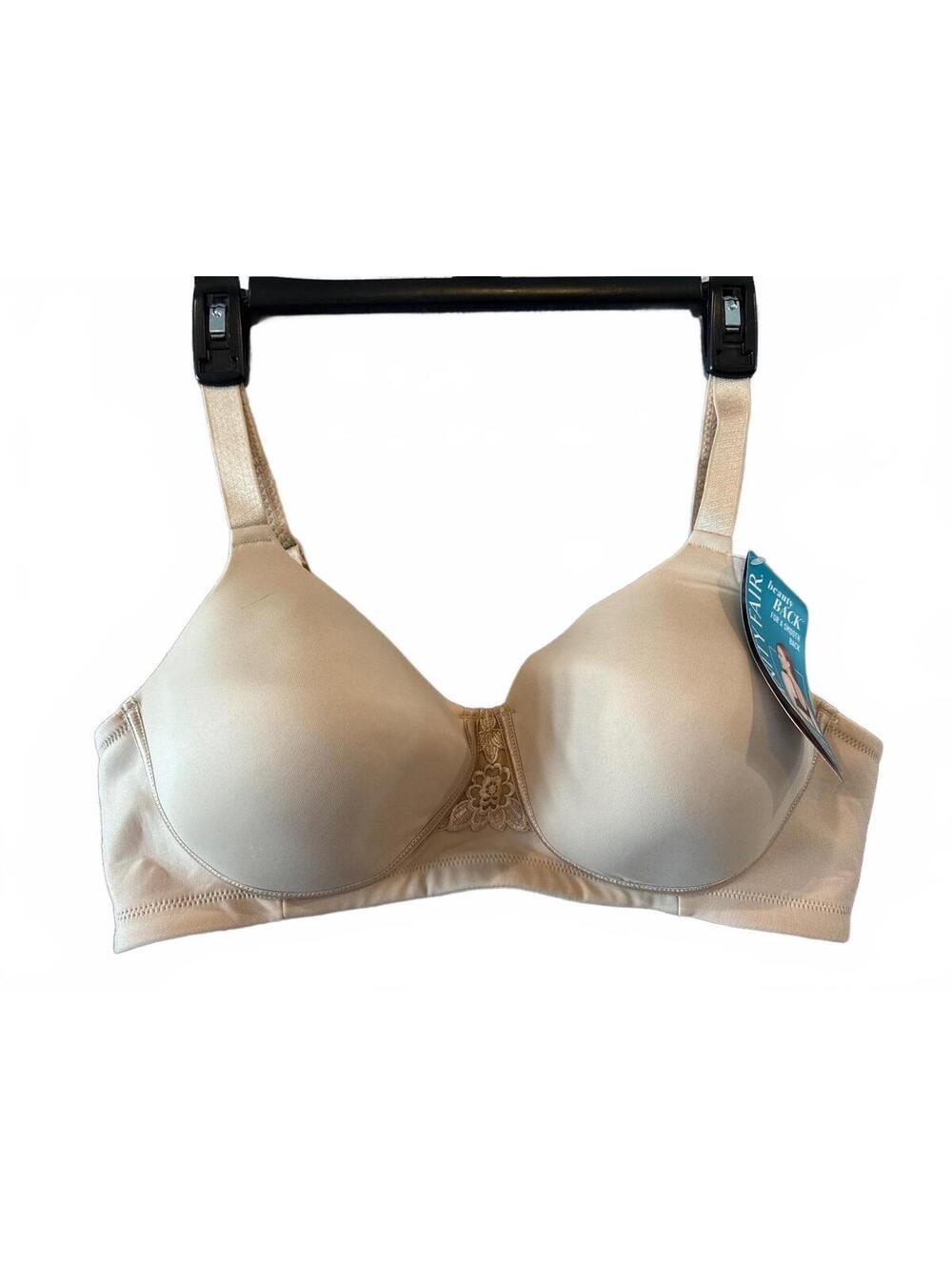 Vanity Fair Beauty Back Full Figure Bra 40C Nude Beige with Lace Detail